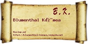 Blumenthal Kámea névjegykártya